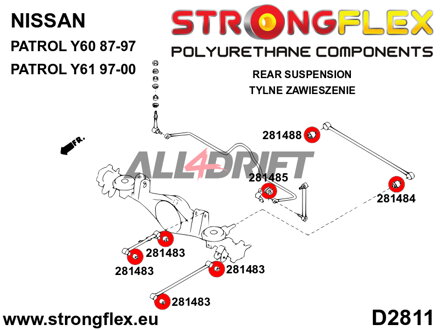 281484A Silentblock Barra Panhard al Differenziale 26mm SPORT - Nissan IV (87-97) Y60