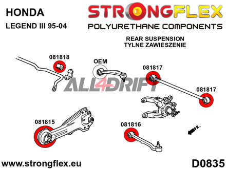 081818A: Boccola barra stabilizzatrice posteriore SPORT - Honda III (95-04)