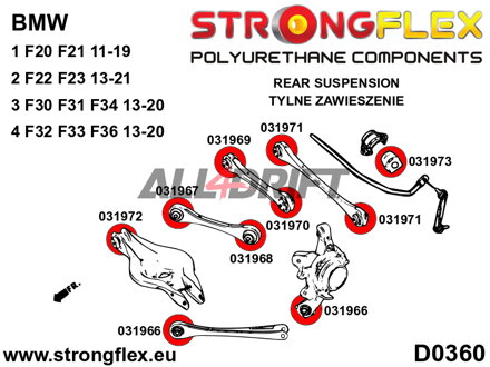 031968A Boccola SPORT superiore anteriore del fusello posteriore - BMW F20 / F21 (11-19) RWD