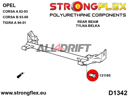 131185B Zadní silentblok nápravnice 44mm Opel Corsa / Tigra