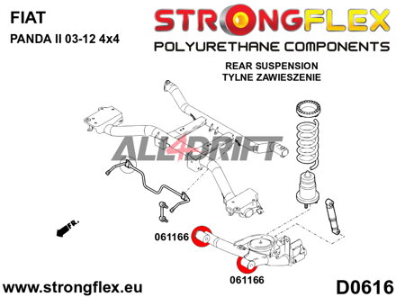 061166B Boccola braccio oscillante posteriore Fiat Cinquecento / Panda / Seicento