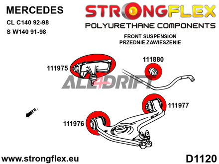 111880A Boccola Anteriore Barra Stabilizzatrice SPORT - Mercedes W210 4MATIC