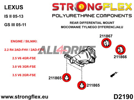 211866B Silentblock Supporto Differenziale Posteriore - Posteriore - Toyota I (99-05) XE10